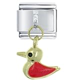 Red Duck Animals Italian Charms Bracelet Link