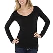 Mossimo Supply Co. Juniors Long Sleeve Value V-Neck Tee - Ebony