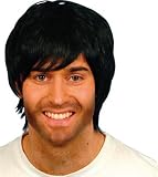 Perruque noire cheveux courts homme