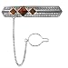 Men's Sterling Silver Cherry Amber Filigree Classic Tie Pin