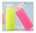 Bonison Durable Glass Water Bottle with Soft Colorful Silicone Sleeve, 14 oz, Pink