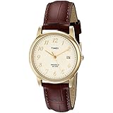 Timex Men's T2M441 Easy Reader Gold-Tone Watch with Brown Leather Band