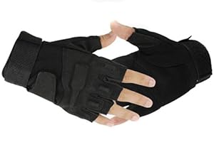 Military Half-finger Fingerless Tactical Airsoft Hunting Riding Cycling Gloves Black (M)