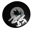 Dan Boyle Autographed San Jose Sharks Logo Hockey Puck, Proof Photo