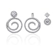 14K White Gold 1 ct. Diamond Detachable Swirl Design Earring Jackets