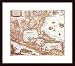 Map of South Eastern America, Art Poster by Willem Janzoon Blaeu, with Wood Frame, po...