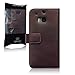 Terrapin Leather Wallet Case with Card Slots & Bill Compartment for HTC One M8 (Genuine Leather - Brown)