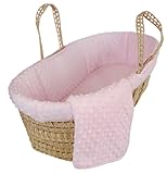 Tadpoles Dimple Velour Moses Basket, Pink