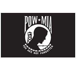 Valley Forge Nylon  P.O.W./M.I.A. Double Seal Flag, measures 3-Foot x 5-Foot
