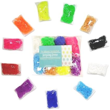 6600 Rubber Band Looping Loom Variety Refill Pack with 7 Free Charms! 600 Each of 11 Colors - with 336 Clips and 7 Free Charms - 100% Latex Free Silicone - Make over a hundred jewelry!