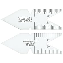 Starrett C396 Whitworth Or English Standard 55 Degree Center Gauge, Satin Chrome Finish