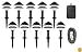 Moonrays 95534 10-Fixture Low-Voltage Plastic Lighting Kit, Black