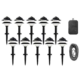 Woods Industries 95534 Moonrays 10-Fixture Low-Voltage Plastic Lighting Kit, Black by Woods Industries