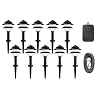 Moonrays 95534 10-Fixture Low-Voltage Plastic Lighting Kit, Black