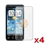 Clear LCD Screen Protector Guards with Lint-free Cleaning Cloth for HTC EVO ....