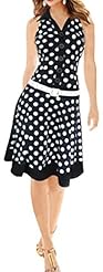 Bubble Dress Leather/Spandex Vintage Belted Cocktail Polka Dot Print Wedding Dress 