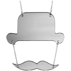 Black Secret Stash Mustache Necklace