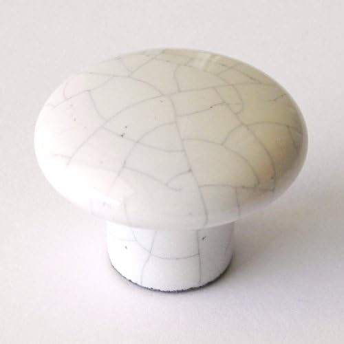 Lot of 50 White Crackled Ceramic 1 1/4" Cabinet Hardware Knobs Pulls 510-9429001 Kraftmaid