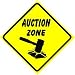 AUCTION ZONE bid sale auctioneer novelty sign