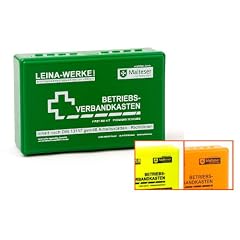 LEINA-WERKE Betriebsverbandkasten DIN 13157-C mit Wandhalterung Gruen oder Orange