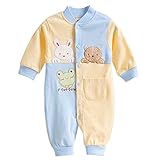 Happy Cherry 接結 新生児服 カバーオール 兼用パジャマ ベビー服 100％綿 春秋冬 可愛い 男の子 女の子 出産祝い 熊 9