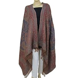 Jamawar Shawls Pailsey Pattern Wool Accessory 80 x 40 inches