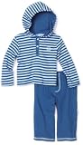 410T65IWcaL. SL160  Vitamins Baby Boys Infant 2 Piece Hooded Stripe Pant Set
