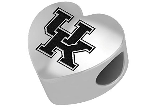 Kentucky Wildcats Sterling Silver Heart Bead Fits Most European Style Bracelets