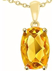 Tommaso Design (tm) 8x6mm Cushion Octagon Cut Genuine Citrine Pendant