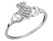 Diamond Claddagh Ring in 10K White Gold