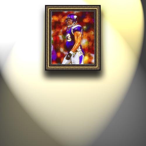 Completely Handpainted American Football Sport Painting, Custom Order FL1852, Oil on Canvas, with Option to Paint Jerry, Brett & Co. from Any Other Favorite Photograph or Picture, Unframed, Size 19'' x 23