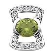 14K White Gold Peridot and Diamond Pendant