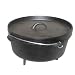 Cajun Cookware Seasoned Cast Iron Camp Pot W/ Legs 6 Qt.