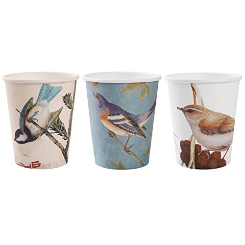 Alink Birds Design Tea Party Paper Cups, 24 Count