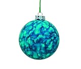 Barcana Shatterproof Elegant Marble Ball Ornaments, Set of 4, Turquoise, 80MM