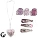 sg paris kid other hair hair accessorie 6prs/box heart pink/lilac/blue plastic