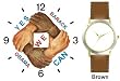 Black & White Hands and Forearms Interlocking - Yes We Can No.1 - President Barack Obama Commemorative - WATCHBUDDY&reg; DELUXE TWO-TONE THEME WATCH - Arabic Numbers - Brown Leather Strap-Size-Women's Size-Small