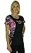 Moon Shine Attitude Attire Muddy Girl Camo Edge Black Short Sleeve - Large, Black