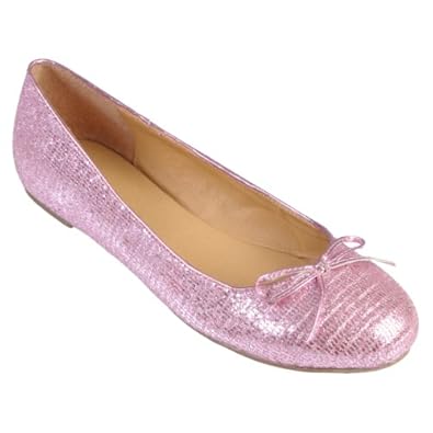 Journee Collection Womens Bow Accent Glitter Ballet Flats