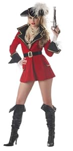 California Costumes Women's Captain'S Treasure Costume,Red/Black,Large