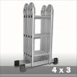 Mehrzweckleiter Gelenkleiter Klappleiter 6in1 mit 4x3 Sprossen - max 150 Kg
