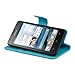 kwmobile Elegant synthetic leather case for the Huawei Ascend G520 / G525 with magnetic fastener and stand function in light blue