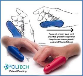 THUMBSAVER - Massage Therapist Tool  SMALL - 3" long and 3/4" wide - Red