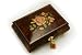 A Beautiful Single Rose Sorrento Inlay Musical Jewelry Box w. Lock & Key (Piano Sonata in A Major (Mozart))