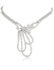 CZ by Kenneth Jay Lane "Special Occasion" Triple Swag 16" Cubic Zirconia Necklace