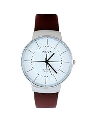 HACBIWA Unisex Mens Womens Brown Leatheroid Band Business Casual Wrist Watch