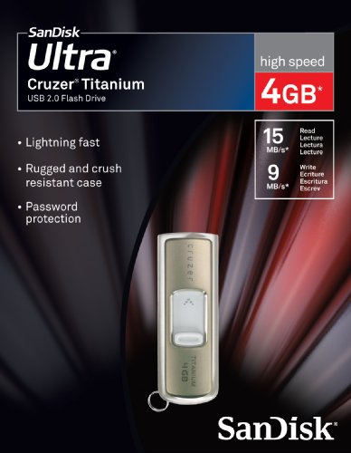 SanDisk Sandisk 4GB Ultra Cruzer Titanium - Retail Pack