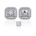 14K White Gold Diamond Earring Jackets (Center Diamond Not Included) (1/2 ctw)