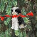 Christmas Ornament - Shih Tzu Black & White Puppycut