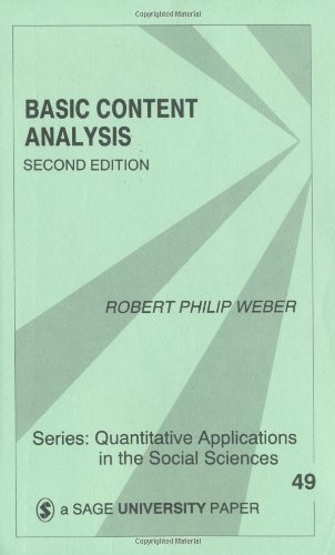 Basic Content Analysis (Quantitative Applications in the Social Sciences)